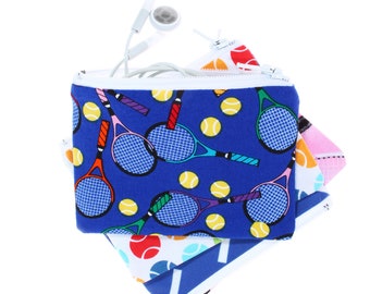 Mini monedero con cremallera para tenis: Monedero hecho a mano, tarjetero, cartera para joyas.