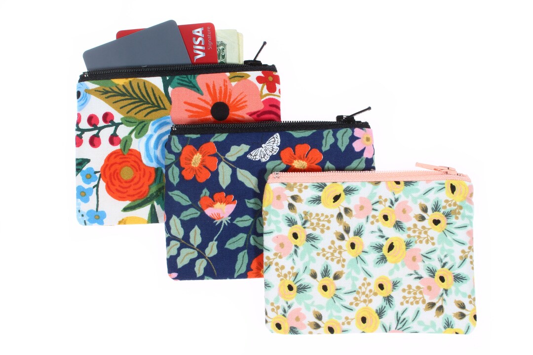 Set of 3 Mini Zipper Pouches Earbuds Coin Jewelry Cosmetic Etsy