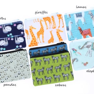 mini zipper earbuds pouch fabric coin purse gift card holder rosary wallet makeup cosmetic bag stitch marker pouch hearing aid case animals image 7