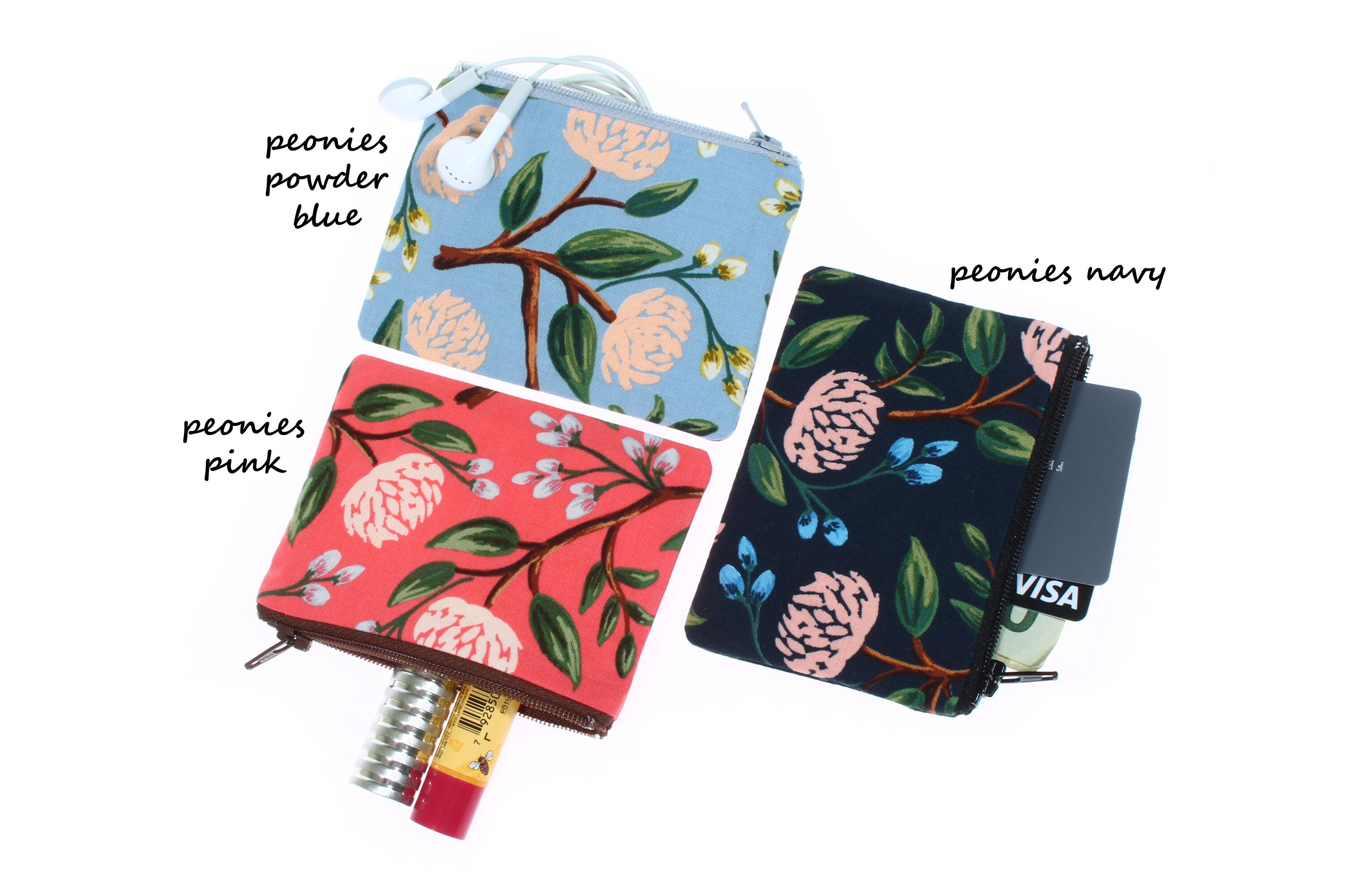 Mini Zipper Pouch Earbuds Coin Jewelry Cosmetic Crystal Tea