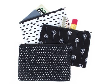 zipper pouch coin purse wallet makeup cosmetic rosary earbuds phone bag hearing aid essential oil case dandelions hearts girlfriend gift