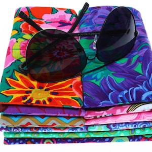 floral glasses case fabric soft sunglasses pouch eye wear reading eyeglasses sleeve soft glasses pouch Kaffe Fassett girlfriend gift for her