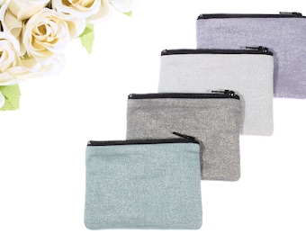 Mini estuche con cremallera: Monedero metálico, tarjetero, estuche para rosario y estuche para auriculares.