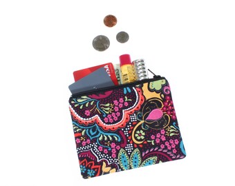 Estuche de lona con cremallera, monedero rosa con estampado paisley, ideal para cosméticos, joyas, maquillaje, medicamentos y dispositivos electrónicos.