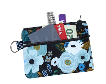 Estuche con cremallera doble para fiesta en el jardín con diseño de rifle: llavero tipo cartera