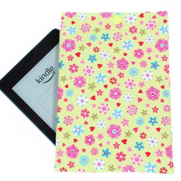 floral Kindle 2022 Paperwhite case padded e-reader Nook GlowLight 3 4 Kobo Clara 2E sleeve soft fabric tablet cover girlfriend gift for her