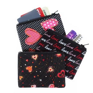 Mini estuche con cremallera para auriculares, regalo de San Valentín, monedero, neceser, estuche para audífonos, tarjetero, billetera con rosario.