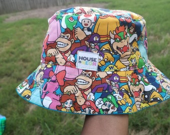 Hats Super Mario Blue Children's Cotton 