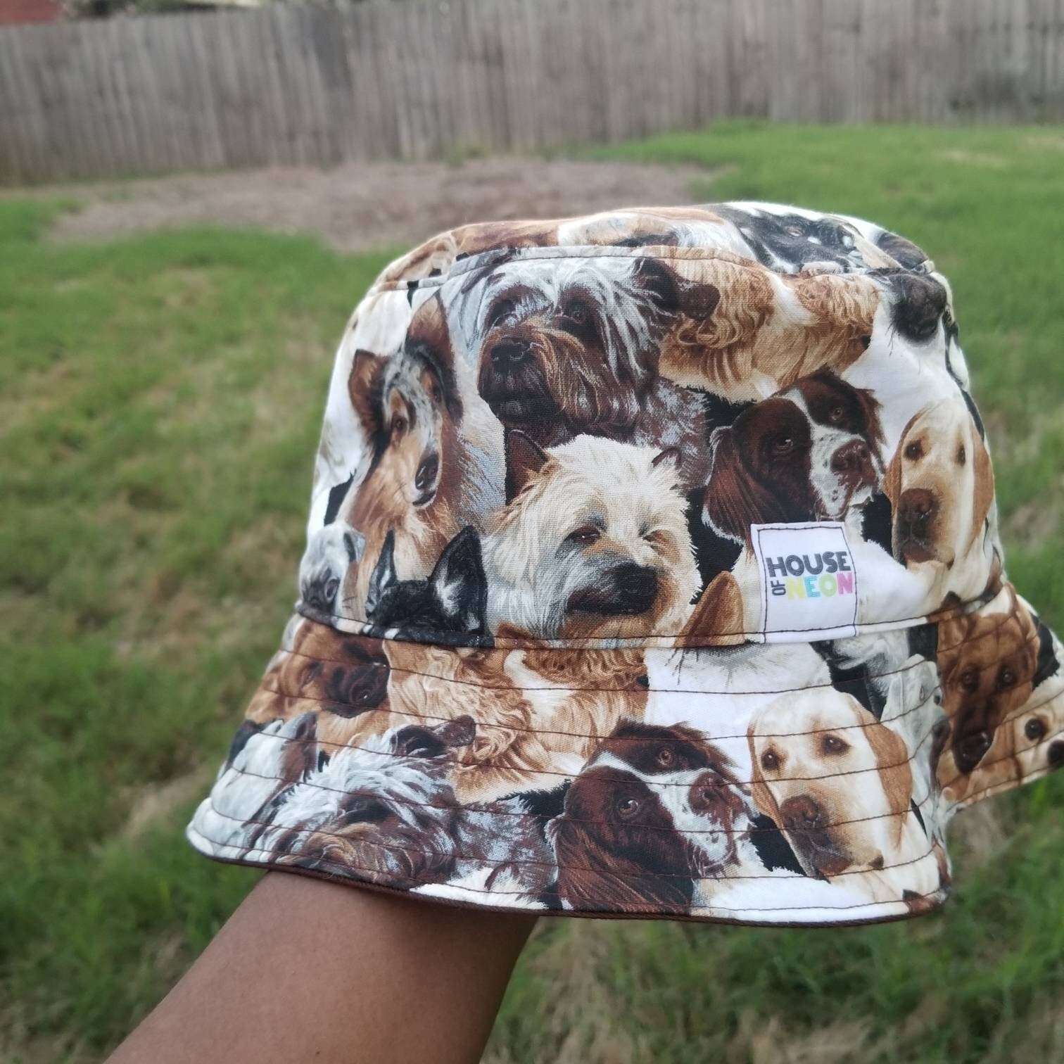 Dog Lover Bucket Hat Satin Lined Bucket Hat 80s 90s Hat Adult Etsy