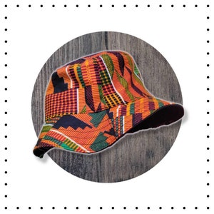 Kente Bucket Hat Satin Lined Bucket Hat 90s Hat Sun Hat Boy Hat Kid Hat African Print Kente Cloth Tribal hat Juneteenth