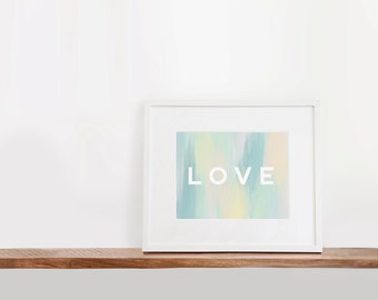 Love Watercolor, Printable Art, 8x10 inches, Watercolor Art Print