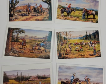 5x7 BLANK NOTE Cards W/Envelopes 18 Pk. Oil Paintings of Western Cowboys by Southern Oregon Painter Patricia Paulk