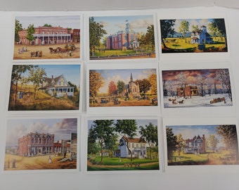 BLANK NOTE Cards 5x7 W/ Self Adhesive Envelopes 18 Pk. Oil Paintings 1880's Jacksonville, Oregon by Southern Oregon painter Patricia Paulk