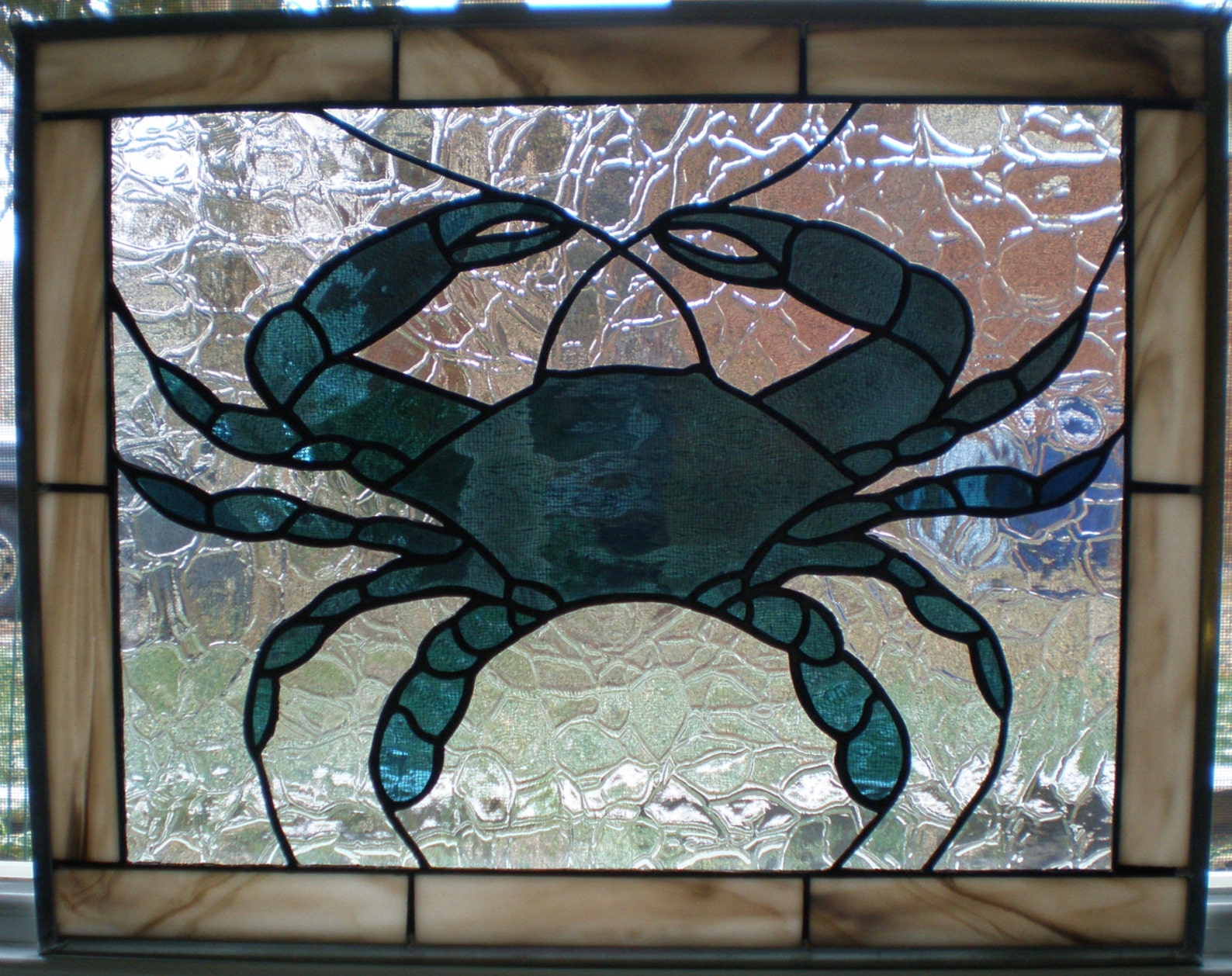 Maryland Blue Crab Stained Glass Panel Etsy
