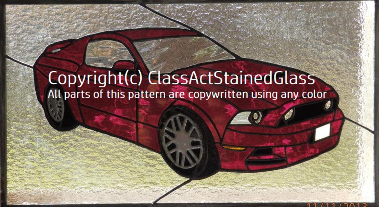 Custom Ford Mustang Stained Glass Panel Etsy