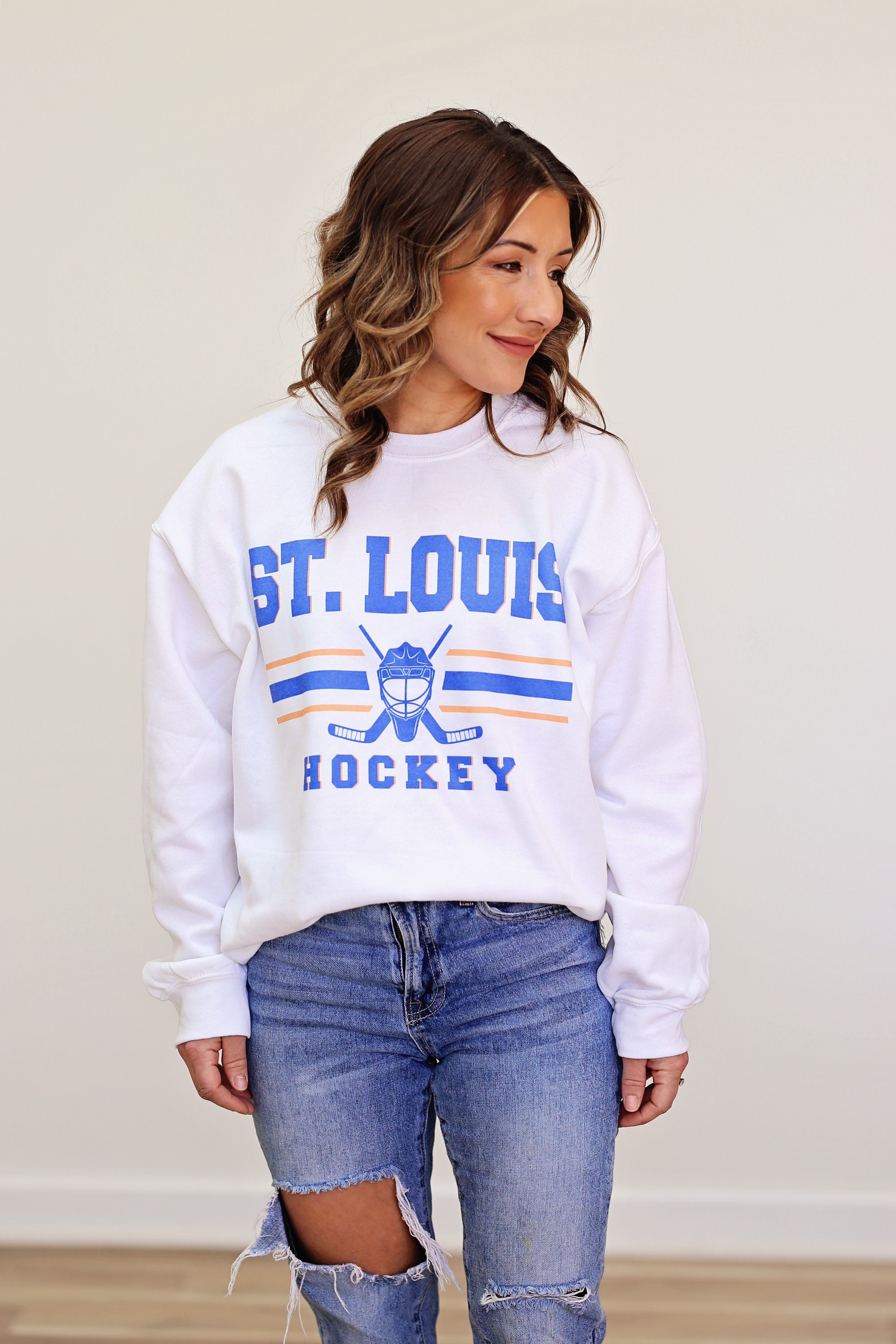 Boy's St. Louis Blues Lacer Pullover Hoodie Sweater Blue &