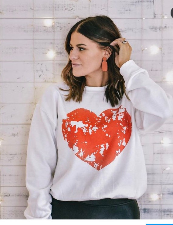 Heart distressed store sweater