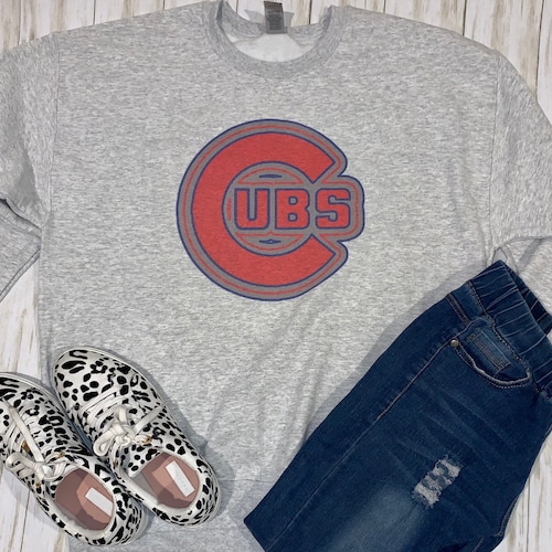 Go Cubs Go Embroidered Sweatshirt Chicago Cubs Crewneck Etsy