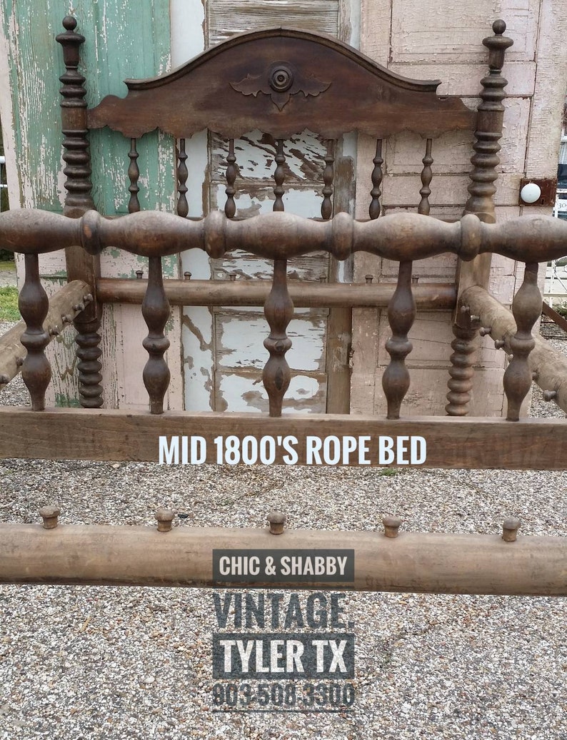 Primitive Furniture Rope Bed 1800s Old Fashion Country bed Etsy