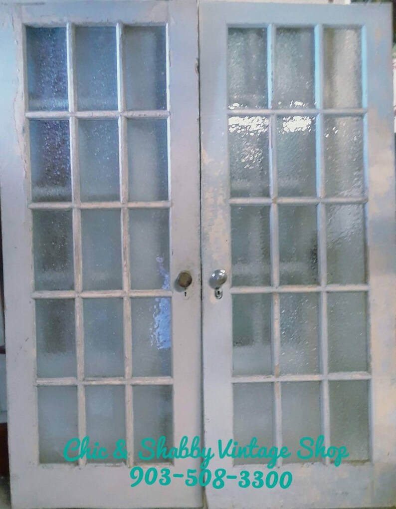 Antique French Doors Rare Vintage Glass Image 0