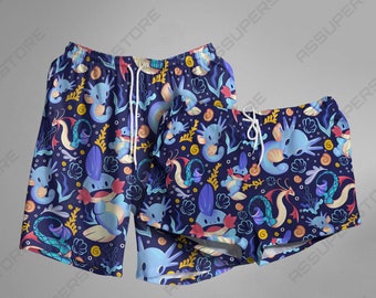 Mudkip Milotic Hawaii-Shorts. Lustige Sommer-Wasser-Mudkip Milotic Shorts für eine einzigartige Geschenkidee