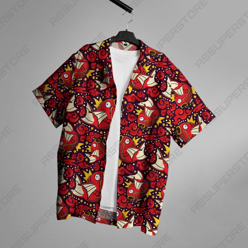 Magikarp Hawaiian Shirt Magikarp Button Up Shirt Gift image 1