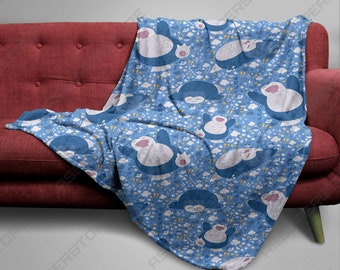 Snorlax Fleece Blanket Home Decor Snorlax Anime Blanket Gifs