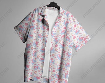 Porygon Hawaiian Button-Up Shirt Porygon Anime Shirt Gift