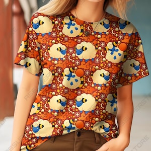 Bonita camiseta de oveja eléctrica de dibujos animados - Camiseta con gráfico tropical kawaii de verano - Camiseta unisex divertida con estilo animal - Regalo para amantes de los animales