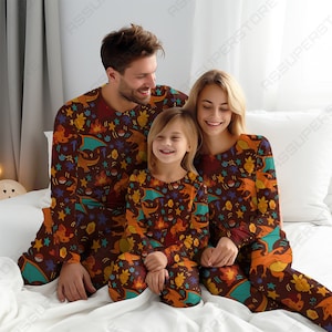 Firewing Dragoon Matching Pajamas Set Cute Christmas Family Holiday Gift