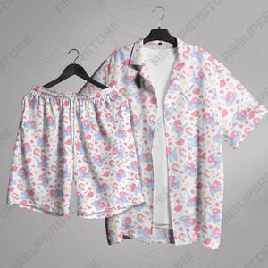 Porygon Hawaiian Shirt Tropical Button Up Shirt Unisex Summer Outfit Cute Beach Shorts Retro Digital Pattern Porygon Shirt Gifts