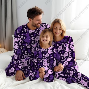 Luna Shadow Pajamas Set Family Matching Couple Luna Pajamas Christmas Holiday Gift