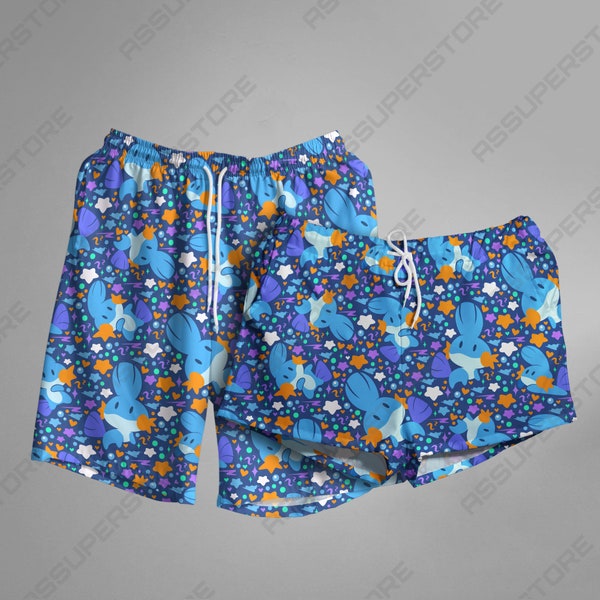 Mudkip Hawaiian Water Shorts Fun Summer Shorts For Unique Gift Idea