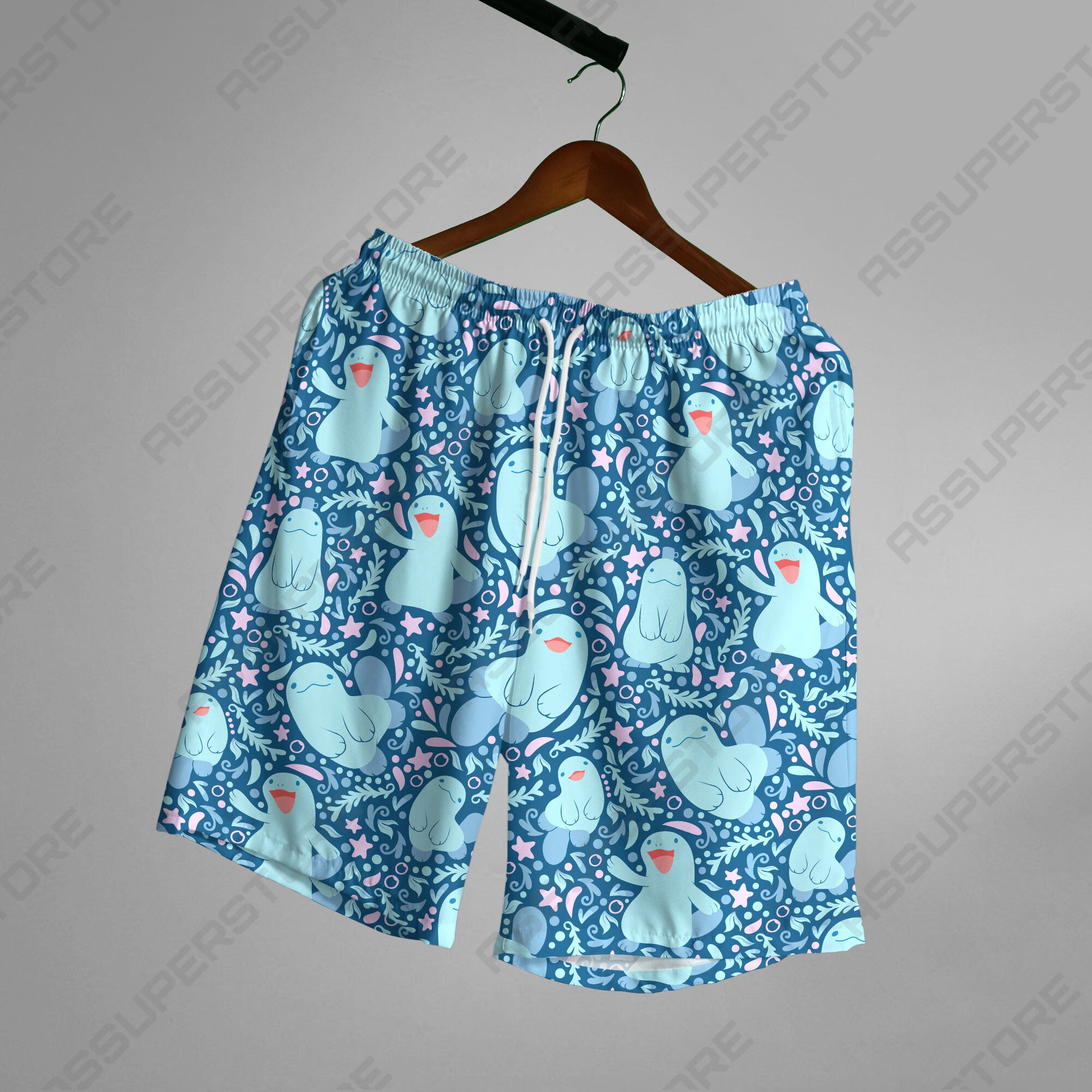 Discover Quagsire PKM Pocket Dibujos Animados Japonesa PKM Merch Verano Aloha Hawaiana Pantalones Cortos