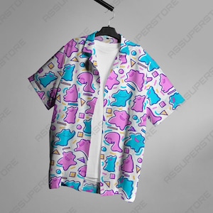 Ditto Hawaiian Button-Up Shirt Ditto Ghost Shirt Gift