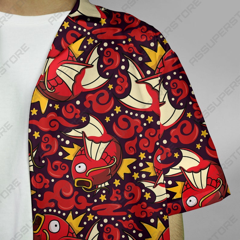 Magikarp Hawaiian Shirt Magikarp Button Up Shirt Gift image 5