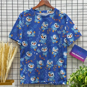 Piplup Blue Kawaii Hawaii Shirt Penguin Cute Tshirt Designs Piplup Lover Teacher Tshirt Penguin figure Anime Tropical Tshirt Gifts Holiday