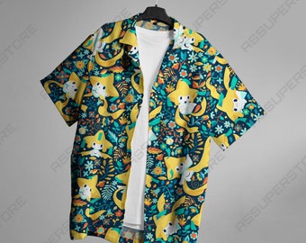 Jirachi Love You Camisa hawaiana Jirachi Camisa con botones Regalo