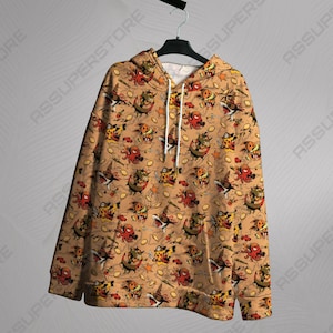 Pirate Mouse and Fox Hoodie, Cute Graphic Sweatshirt Unisex, Kawaii Funny Hoodie Gift for Birthday Christmas