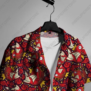 Magikarp Hawaiian Shirt Magikarp Button Up Shirt Gift image 3