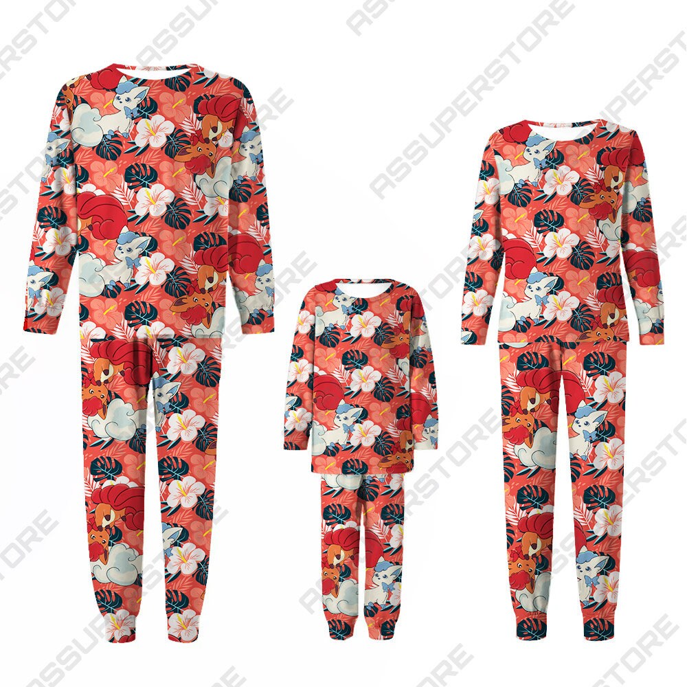 Alolan Vulpix and Vulpix Fire Family Pajamas Kawaii Anime - Etsy