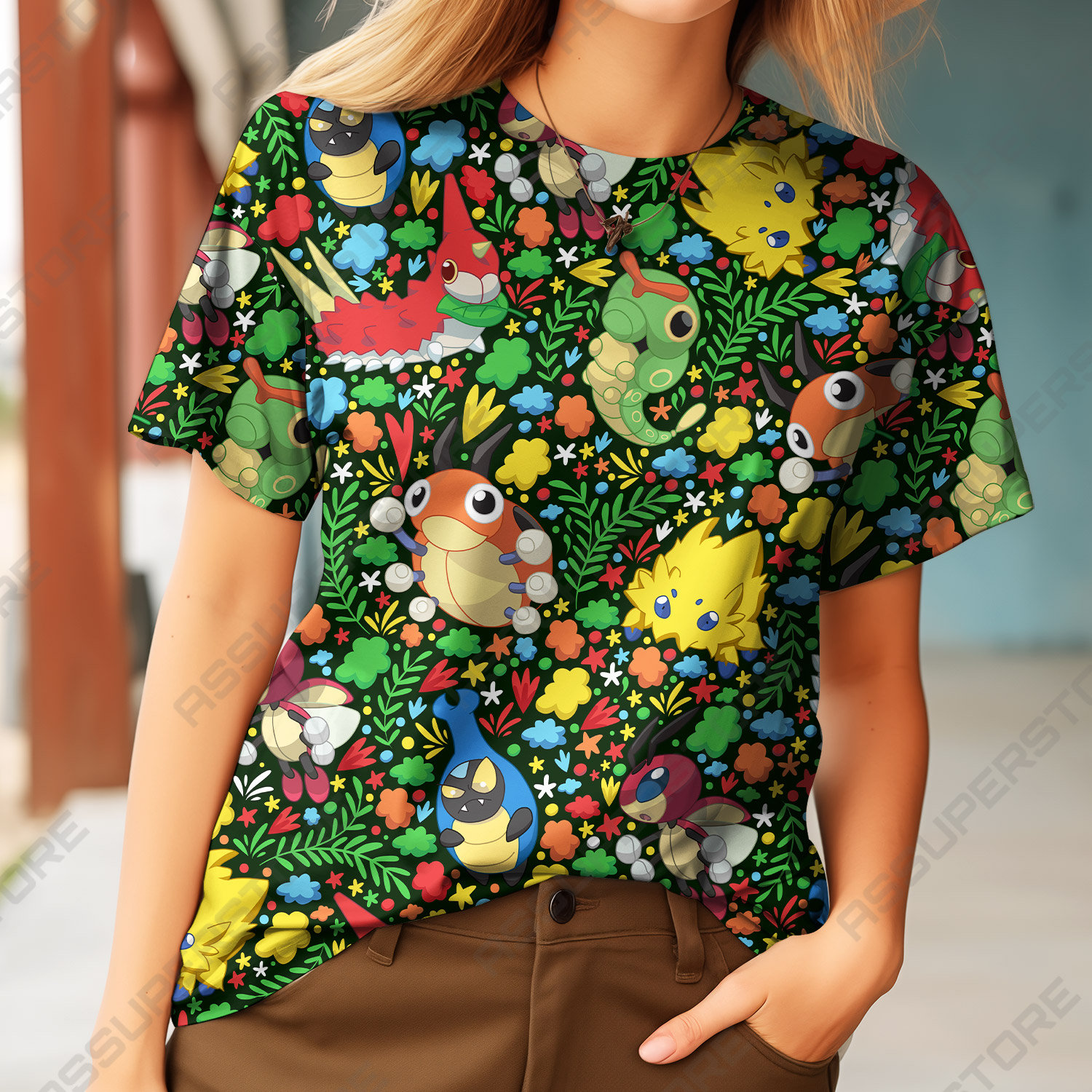 Wurmple Caterpie Tshirt Design, Wurmple Ledyba Anime Emotes Tshirt