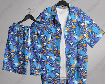 Water Muddy Hawaiian Shirt Ghost Summer Hawaii Set Tropical Summer Short Water Hawaii Button-Up Shirt Gifts