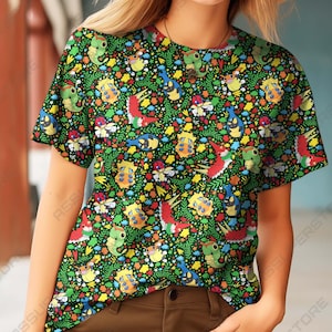 Bug Friends Forest Tee – Cute Caterpillar T-Shirt – Colorful Grass Type Cartoon Shirt – Unisex Nature-Inspired Top