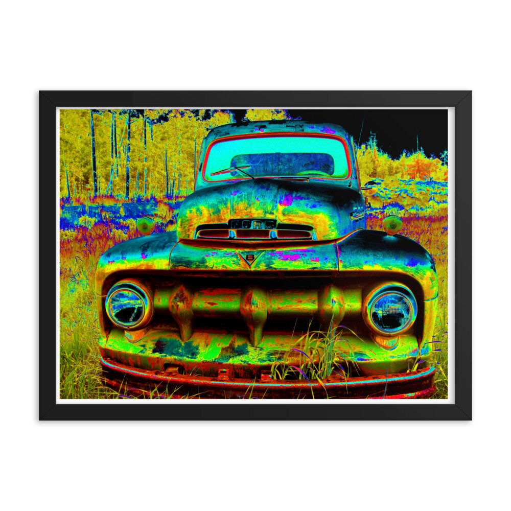 FORD　VintagePoster Old Ford Truck #2 Framed Photo Paper Poster for Father's Day