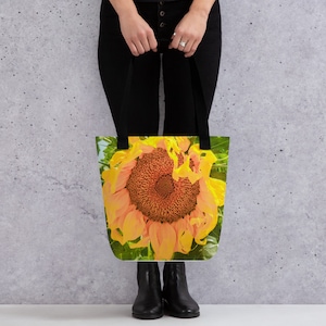 Sunflower Tote Bag, Blumentasche, Canvas Tasche, Blumentasche, Geschenk für sie, Muttertagsgeschenk, Geschenk für Mama,