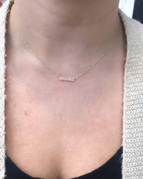14K Yellow Gold Solid Mini mama 