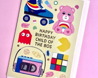 Happy Birthday Child of the 80s card (A6) | 80s card | retro card | fun card | silly card | nostalgic card | 80s baby | born in the 80s