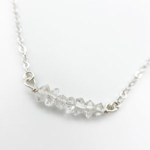 Dainty Herkimer Diamond Bar Necklace
