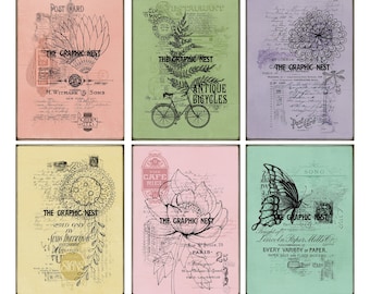 Printable ATC Cards Digital Sheet Set of 2.5x3.5 Sized Cards Scrapbook ...
